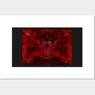 Abstract red triangle geometrical background Posters and Art